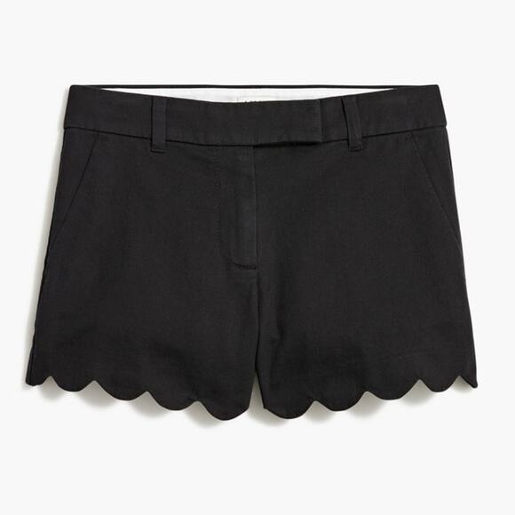 NWT J. Crew 4” Shorts Scalloped Hem Black Size 6 - Picture 1 of 7